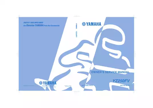 2006 Yamaha YZ250FV owner´s service manual Preview image 1