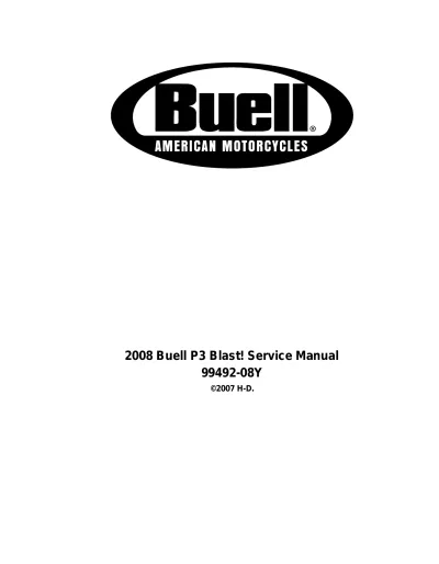Preview: 2008 Buell P3 Blast Factory Service Manual (P/N 99492-08Y)