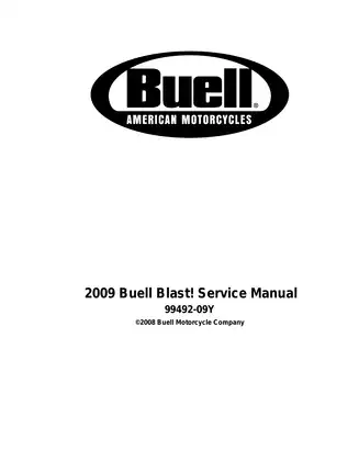 2009 Buell Blast P3 service manual Preview image 1