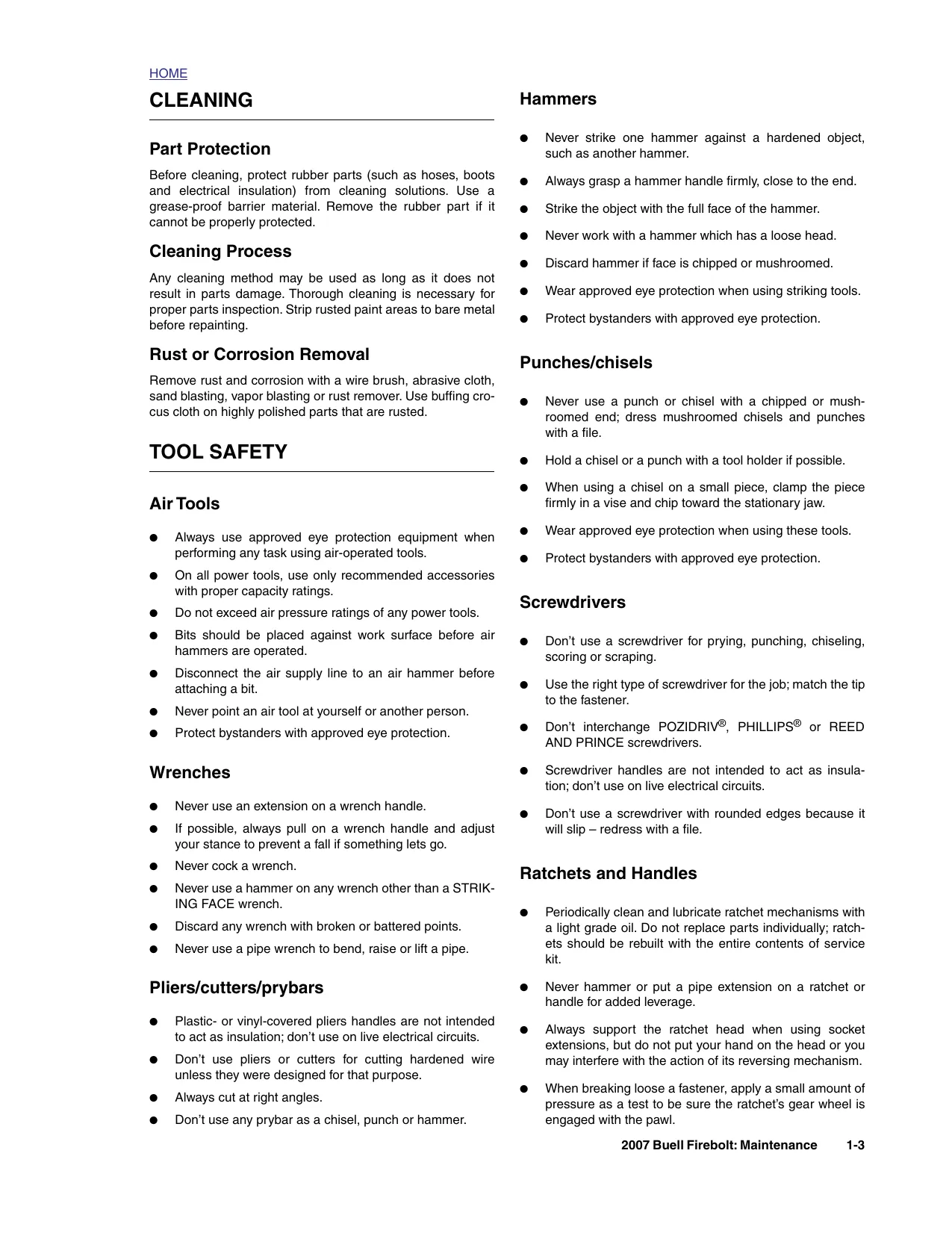 2007 Buell Firebolt XB9R, XB12R repair manual Preview image 3