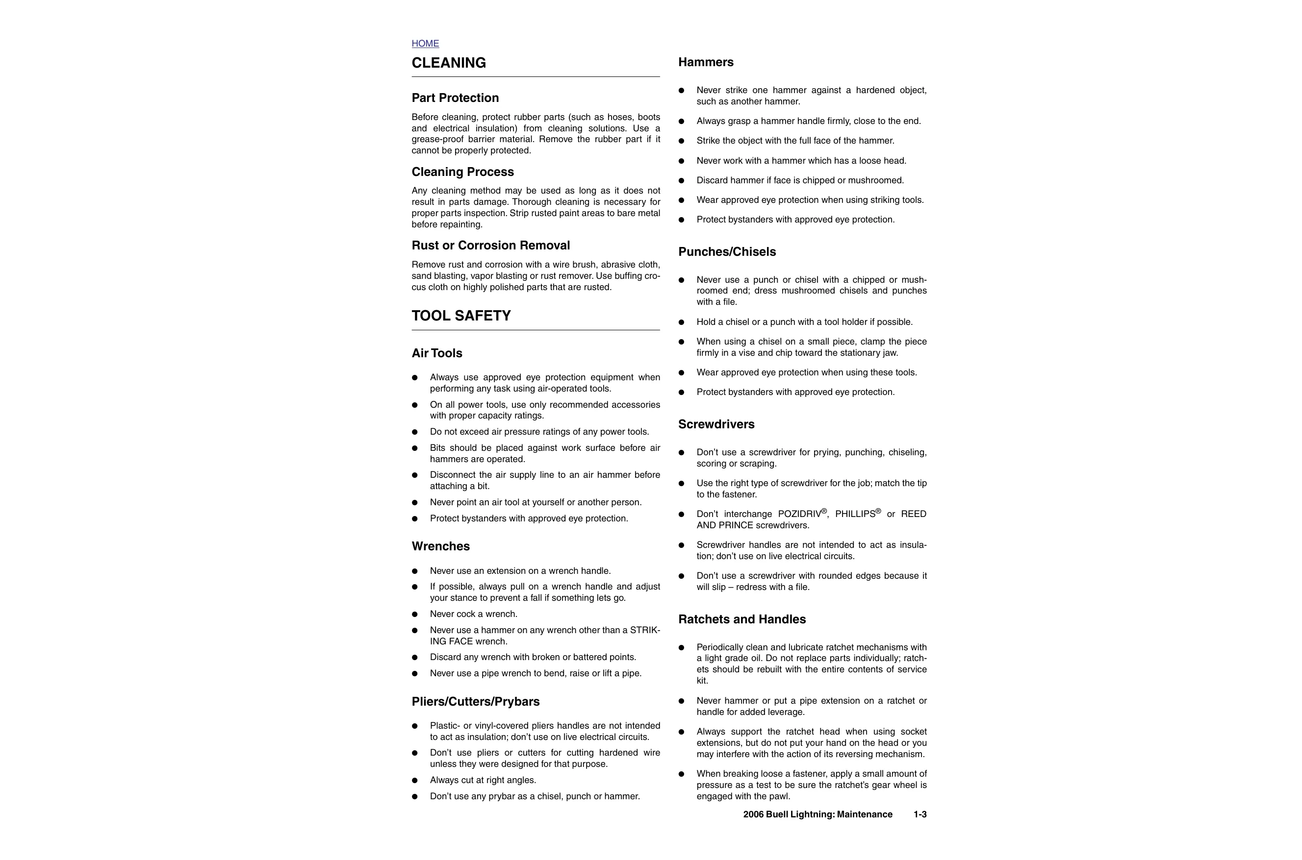 2006 Buell Lightning XB12S, XB9S, XB9SX repair manual Preview image 3