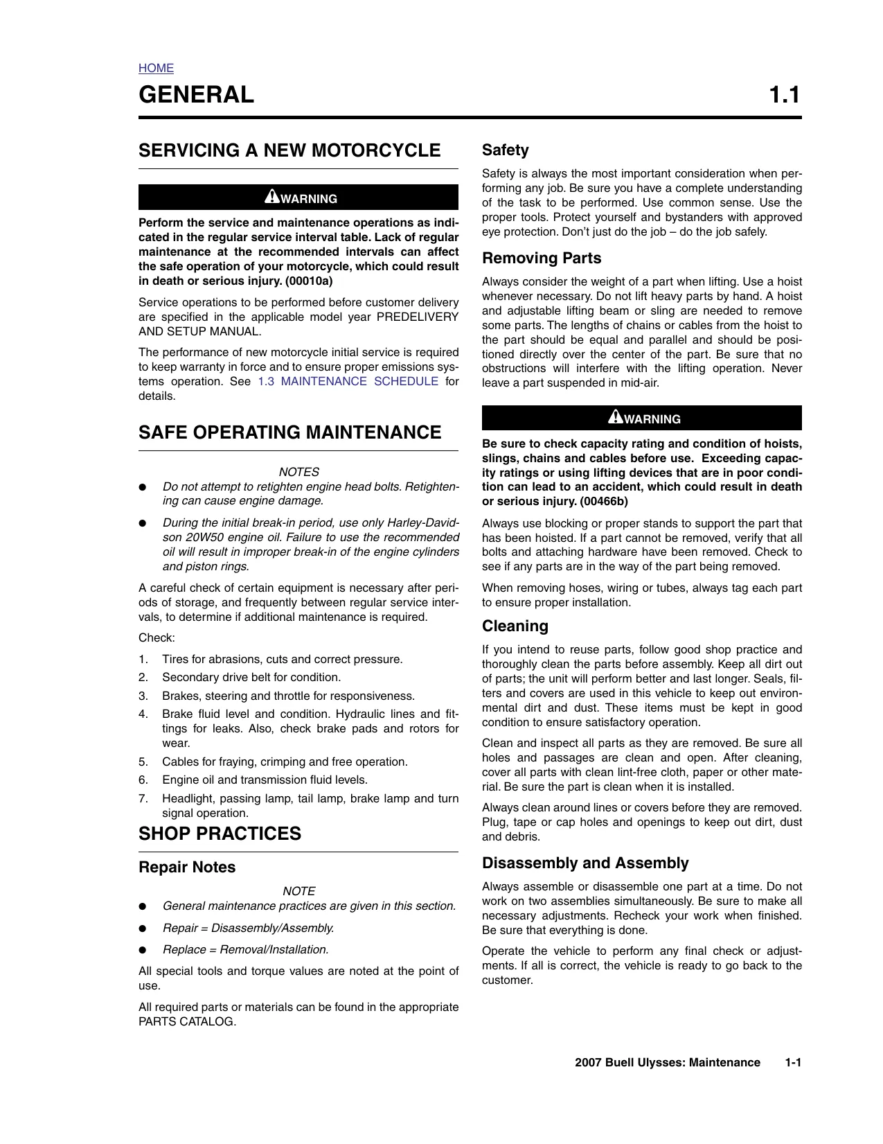 2007 Buell Ulysses XB12X, XB12 repair manual