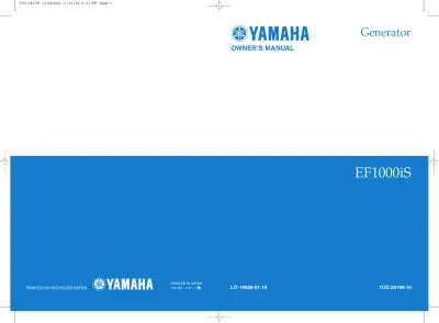 Preview: Yamaha EF1000iS Generator Service Manual (P/N LIT-19626-01–19)