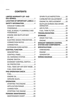 Yamaha EF1000iS Generator Owner's Manual | Comprehensive Maintenance & Operation Guide Preview image 5