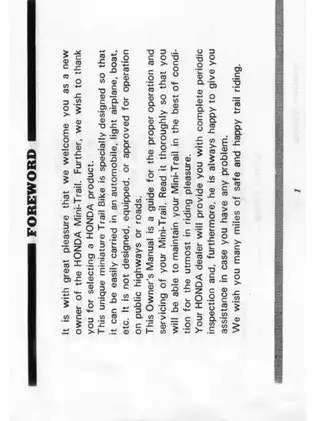 1969-1978 Honda Monkey Z50, Z50A, Z50AK1, Z50AK2, Z50AK3, Z50AK4, Z50AK5 shop owners manual Preview image 2