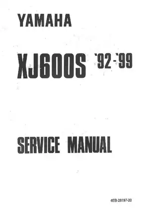 1992-1999 Yamaha XJ600S,  XJ600 service manual Preview image 1