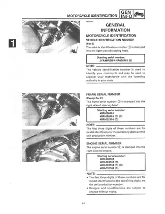 1992-1999 Yamaha XJ600S,  XJ600 service manual Preview image 5