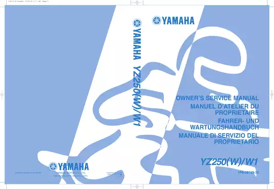 2007 Yamaha YZ250W(W1) manual Preview image 1