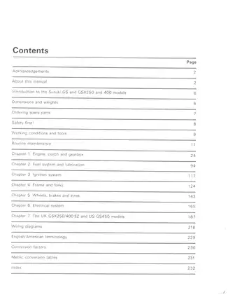 Comprehensive Suzuki GS & GSX 250, 400 Owners Workshop Manual Preview image 4