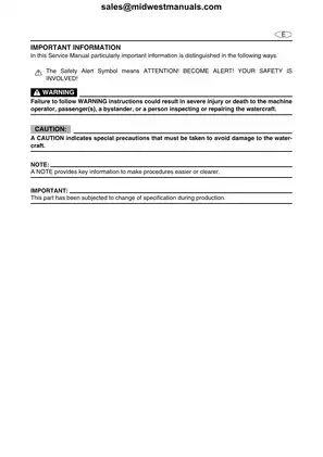 Yamaha FX140 Cruiser WaveRunner service manual Preview image 3