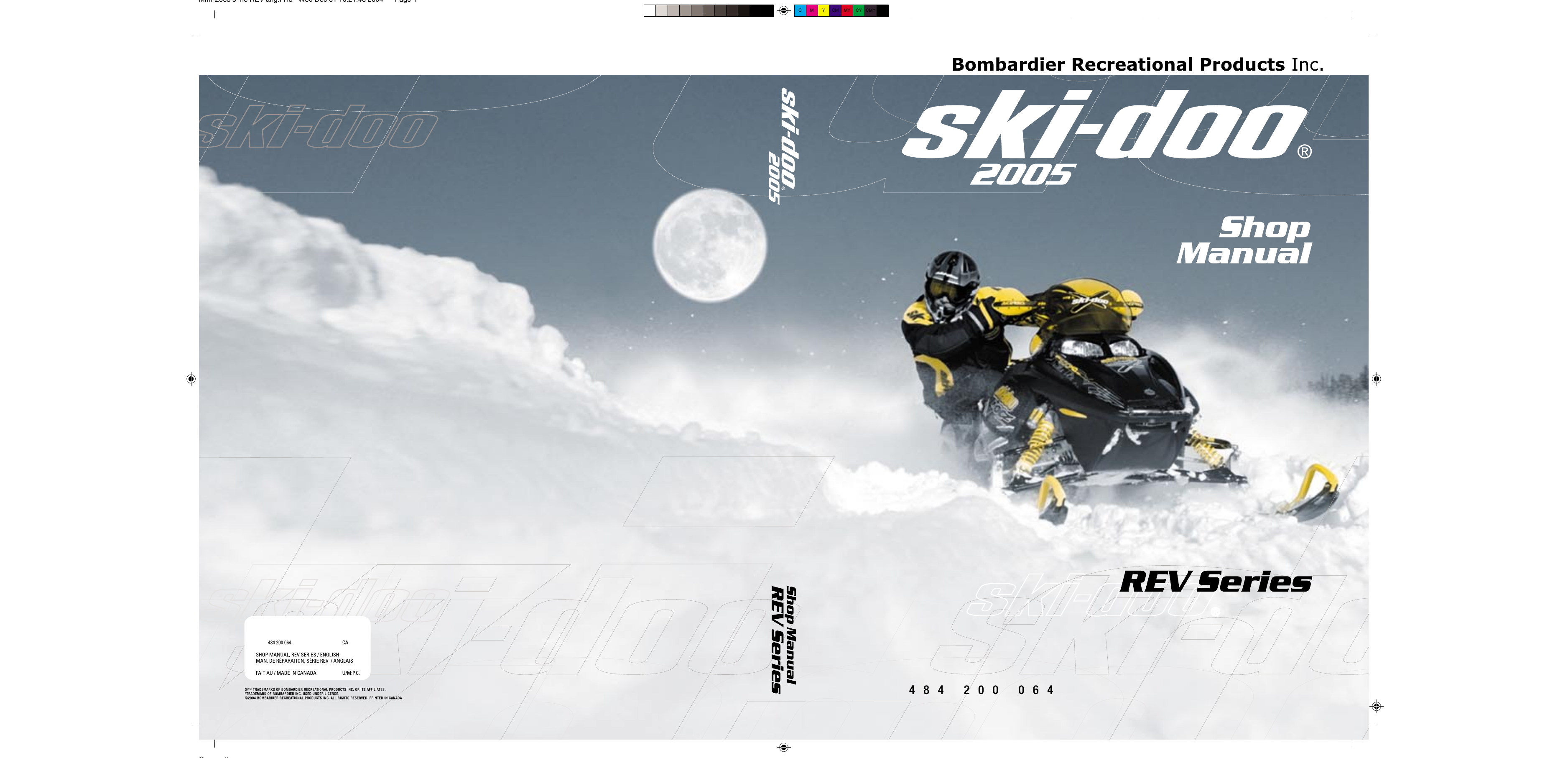 2005 Bombardier Ski-Doo REV snowmobile shop manual Preview image 1