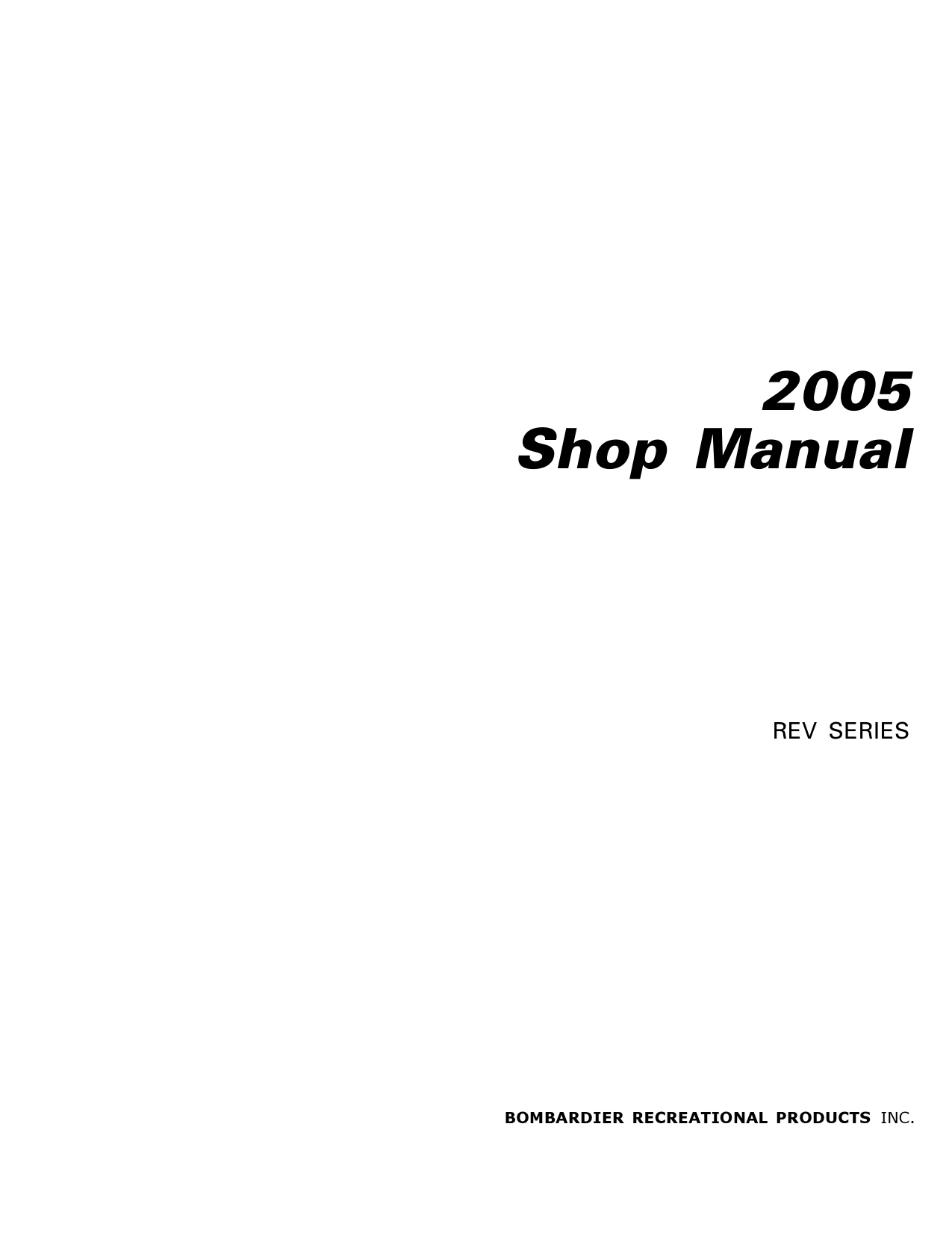 2005 Bombardier Ski-Doo REV snowmobile shop manual Preview image 2