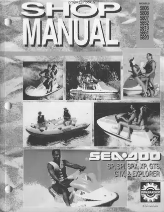 1993 Bombardier SP, SPX, SPI, XP,  GTS, GTX Sea-Doo shop manual