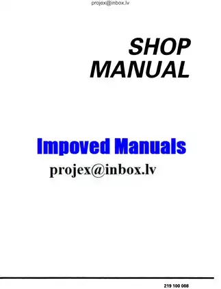 Bombardier Sea-Doo Watercraft Shop Manual - SP, XP, GTS Models (1993 Edition) Preview image 2