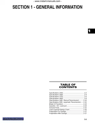 2002 Arctic Cat 250, 300, 375 400, 500 ATV service, repair manual Preview image 2