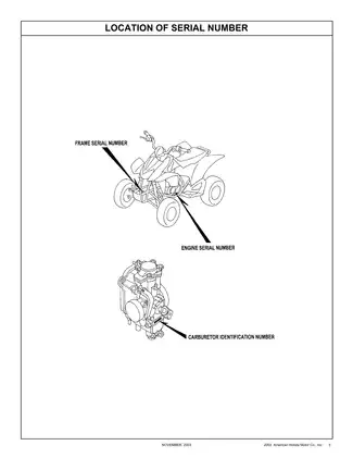 2004-2005 Honda TRX450R, TRX450 ATV parts catalog, repair manual Preview image 5