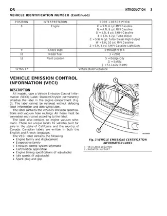 2003 Dodge Dakota shop manual Preview image 4