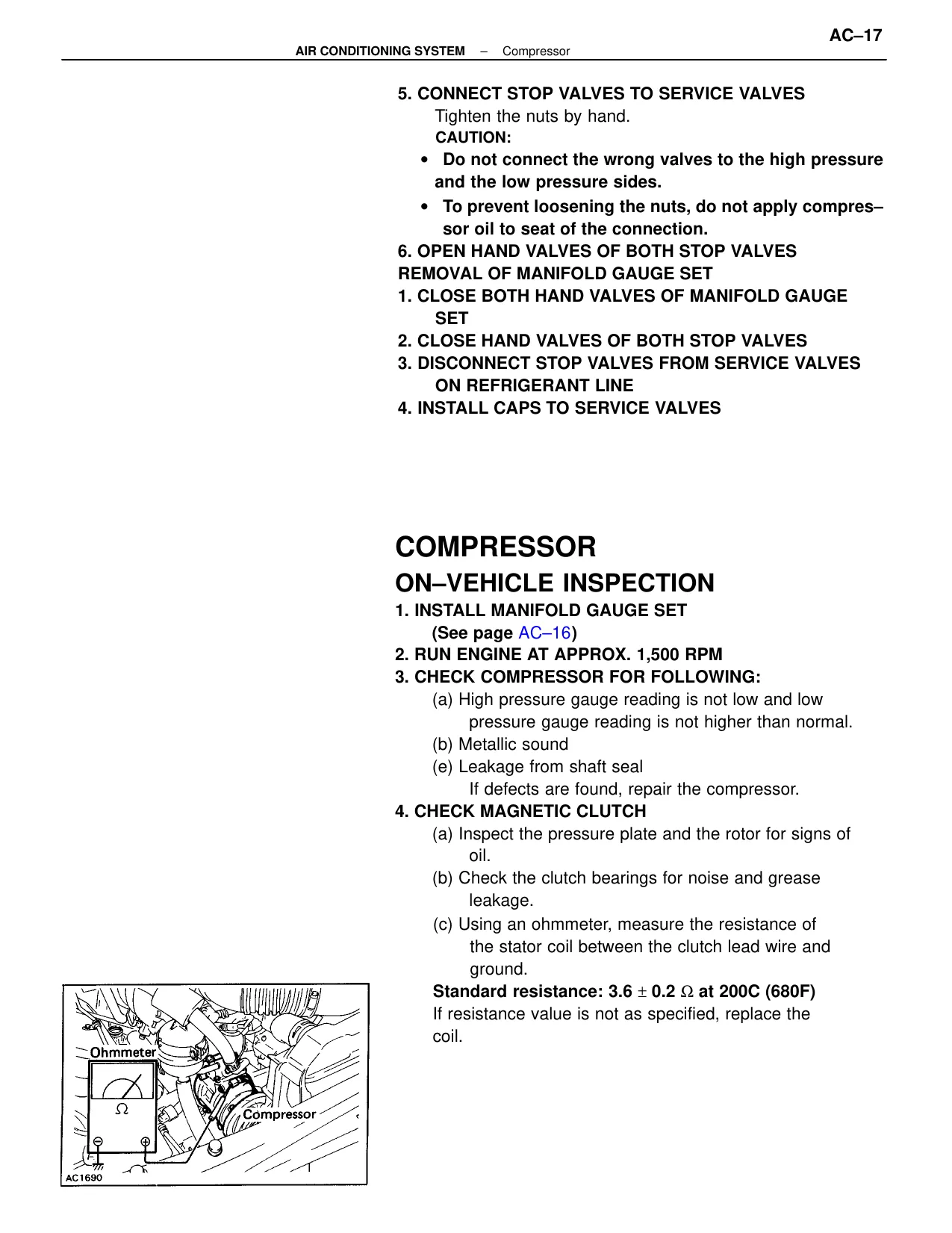 1993 Toyota Pickup 22RE 3VZ E pickup truck Air Conditioning System manual
