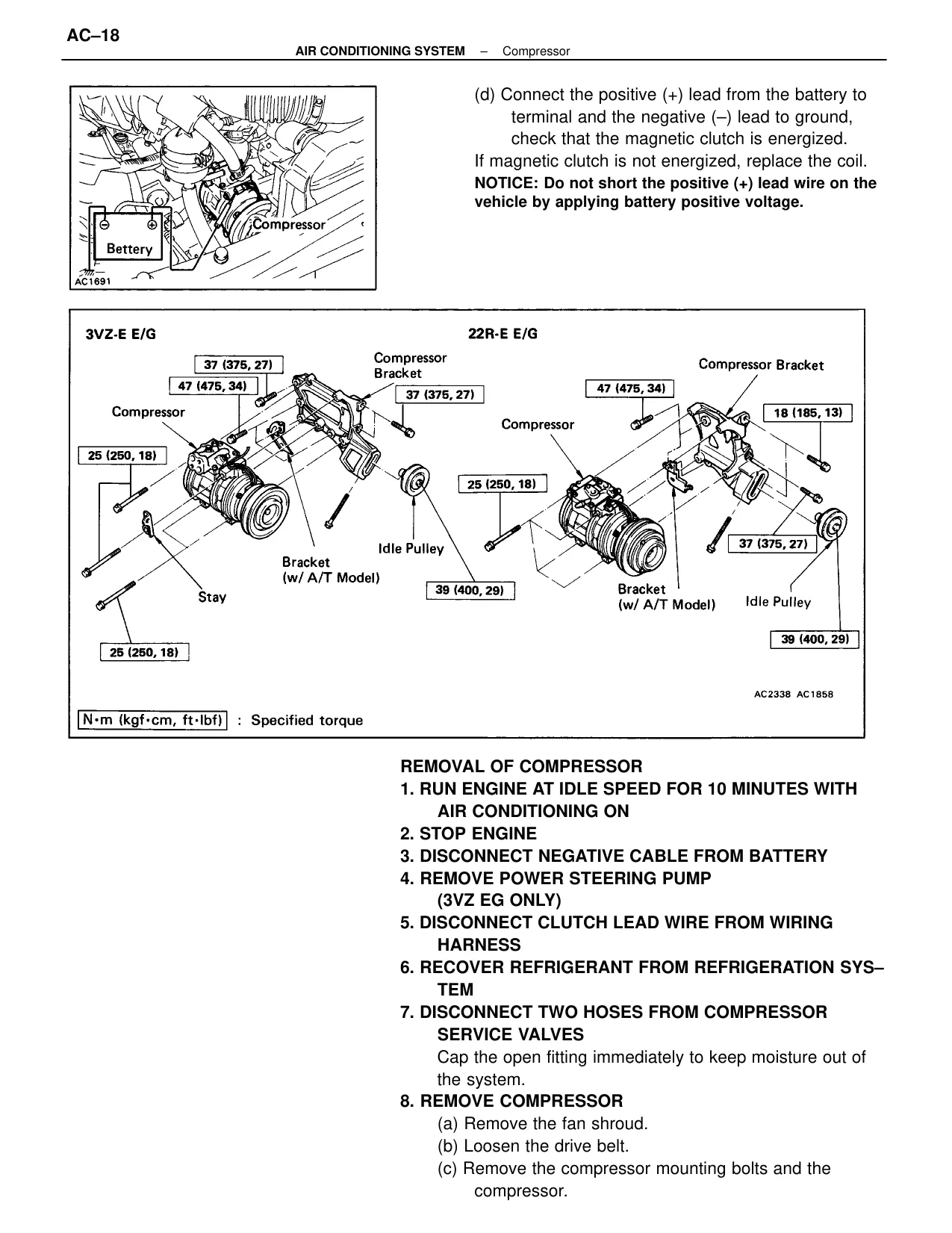 1993 Toyota Pickup 22RE 3VZ E pickup truck Air Conditioning System manual Preview image 2