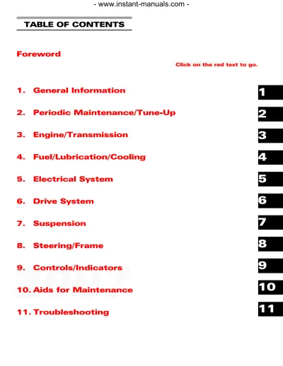 Preview: 2007 Arctic Cat DVX Utility 250 OEM Service Manual