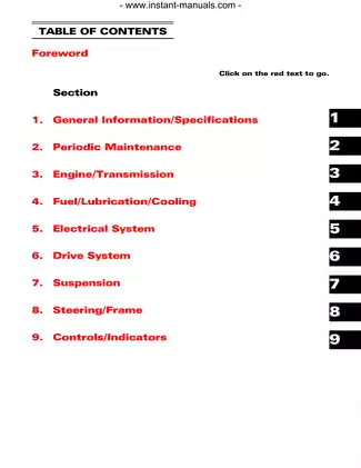 2008 Arctic Cat 400, 500, 650, 700, TRV, H1, EFI, EFI SE cruiser manual Preview image 1