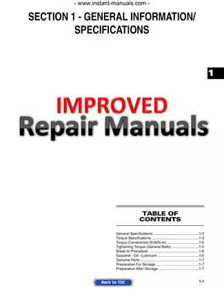 Arctic Cat ATV Service Manual (400, 500, 650 H1, 700 EFI Models) Preview image 2