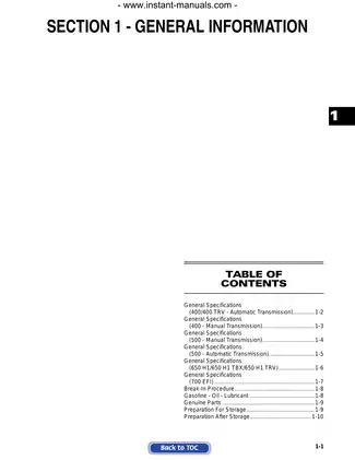 Arctic Cat 2007 Arctic Cat ATV all models service, repair and shop manual manual preview page 3 - thumbnail