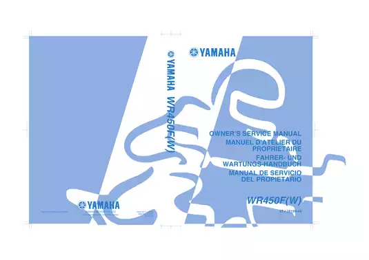 Yamaha WR450F Owner's Service Manual (2006 Edition) - Comprehensive Guide