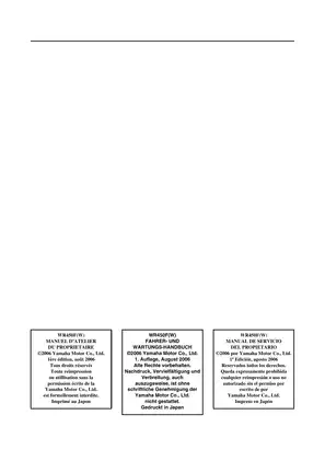 Yamaha WR450F Owner's Service Manual (2006 Edition) - Comprehensive Guide Preview image 3