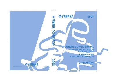 Preview: 2008 Yamaha YZ450F / YZ450FX Owner's Service Manual (P/N 2S2-28199-82)