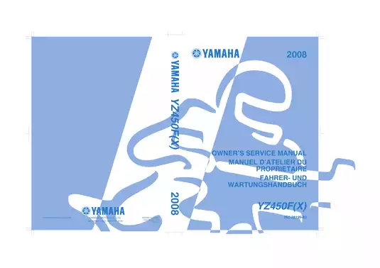 2008 Yamaha YZ 450 F, YZ 450 FX service manual Preview image 1