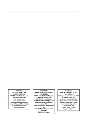 Yamaha WR450F(S) Service Manual | Comprehensive Guide for Maintenance and Repair Preview image 3