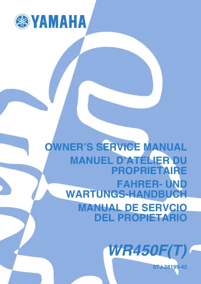 Preview: 2005–2006 Yamaha WR450F and WR450F(T) Service Manual (P/N 5TJ-28199-42)
