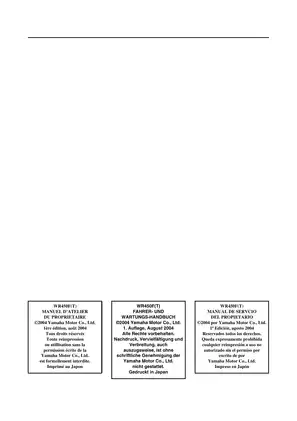 Yamaha WR450F Owner's Service Manual (2004 Edition) Preview image 3