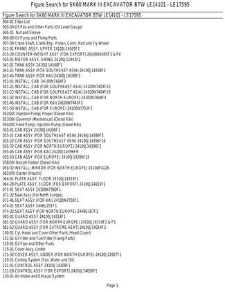 Kobelco SK60 MARK III Hydraulic Excavator (ISUZU Diesel Engine) parts list