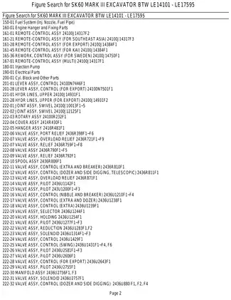 Kobelco SK60 MARK III Hydraulic Excavator (ISUZU Diesel Engine) parts list Preview image 2