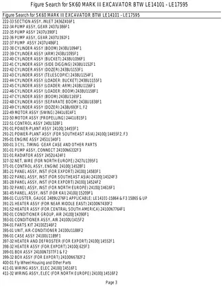 Kobelco SK60 MARK III Hydraulic Excavator (ISUZU Diesel Engine) parts list Preview image 3