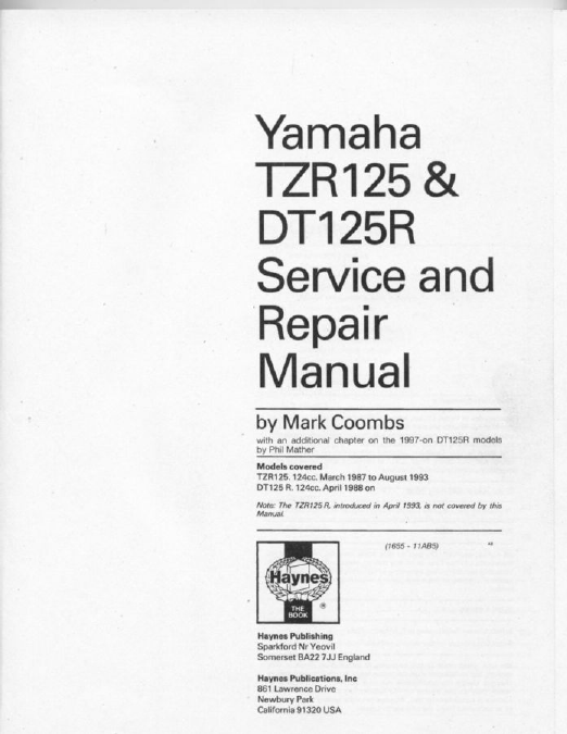 1988-2002 Yamaha DT 125R repair manual Preview image 2