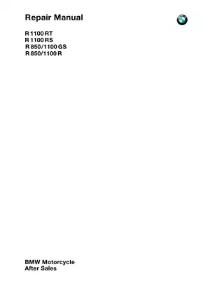 1994-2005 BMW R 1100 R, R1100 RT, R1100 RS, R1100 GS, R1100 S,  R1100 LT, R850 repair manual Preview image 1