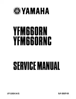 Yamaha ATV YFMGGOR Service Manual and Repair Guide Preview image 1
