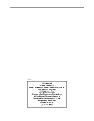 2003-2007 Yamaha Rhino 660 UTV service manual Preview image 2