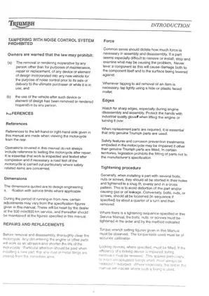 Triumph TT600 Speed Four Service Manual (2004) - Repair and Maintenance Guide Preview image 4