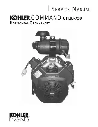 Kohler Command CH18, CH20, CH22, CH23, CH25, CH26, CH730, CH740, CH745, CH750 horizontal crankshaft service manual Preview image 1