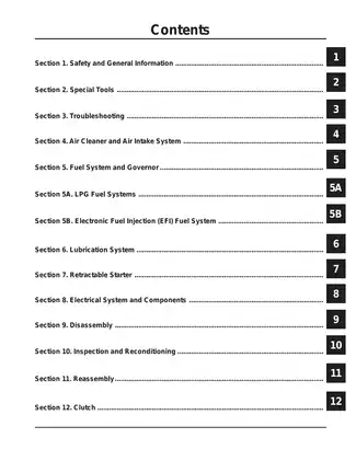 Kohler Command CH18, CH20, CH22, CH23, CH25, CH26, CH730, CH740, CH745, CH750 horizontal crankshaft service manual Preview image 2