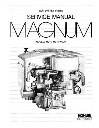 Kohler MV Series Twin Cylinder Engine Service Manual (MV16, MV18, MV20)