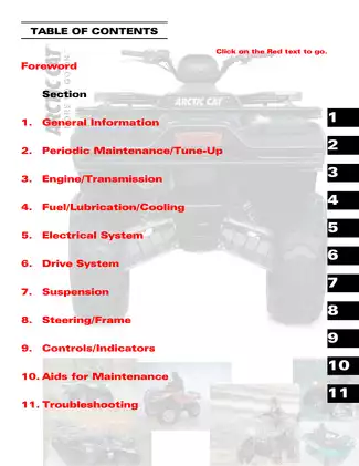 2006 Arctic Cat 400 TBX, 400 TRV, 500 TBX, 500 TRV, 650 H1, 650 V-Twin ATV repair manual Preview image 2