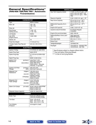 2006 Arctic Cat 400 TBX, 400 TRV, 500 TBX, 500 TRV, 650 H1, 650 V-Twin ATV service manual Preview image 4