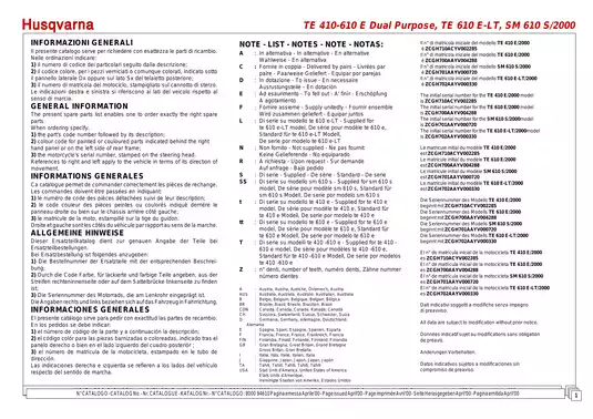 1998-2000 Husqvarna TE410, TE610, TM410, TM610, SM410, SM610 service manual Preview image 2