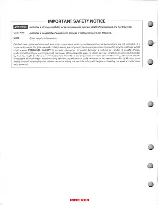 Honda TRX250 TE/TM Recon Service Manual - Comprehensive Repair Guide Preview image 2