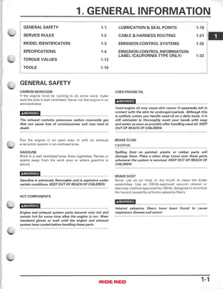 1997-2004 Honda Recon TRX 250 TE, TRX 250 TM, Fourtrax ATV repair manual Preview image 5